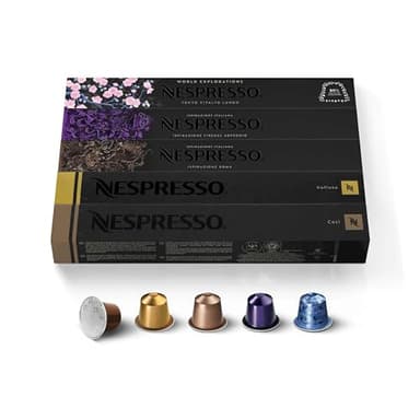 Nespresso Capsules Original Line, Ispirazione Variety Pack, Mild, Medium, Dark Roast Espresso Coffee, 50 Count Espresso Coffee Pods