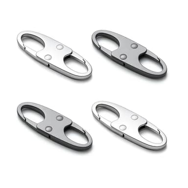 zelin 4pcs Zipper Clips Anti Theft, Airplane Gadgets and Travel Essentials, Excellent Metal Small Carabiner Clip for Backpacks and Anti Theft Crossbody Bags for Women (2Grey, 2Silver)