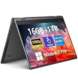 FUNYET Touchscreen Laptop Computer, 14 Inch 2 in 1 Gaming Laptop, Intel N100, 16GB RAM 1TB SSD, 1920 x 1080, Fingerprint Unlock, Backlit Keyboard, Wi-Fi 6, BT5.2, Windows 11 Pro