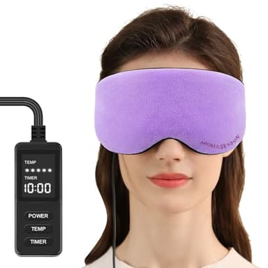 Aroma Season Heated Eye Mask, Warm Eye Compress for Dry Eyes MGD Stye Blephartitis Sinus Migraine, Graphene Heating Element with Natural Lavender Pack