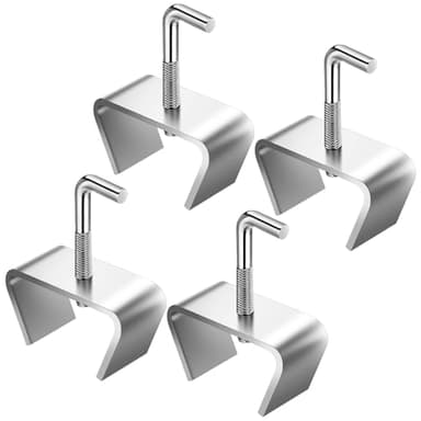 MorningRo 4 Pcs 1-1/4'' Bed Frame Rail Clamp Heavy Duty Zinc Plated Bed Frame Brackets for Connecting Metal Hardware Sections Together Ideal for Home, Hotel, and Commercial Use