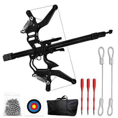 New 50-Shot Steel Ball Compound Bow Slingshot – Lightweight Dual-Use for Steel Balls & Arrows, High-Accuracy Mechanical Design with Metal Elastic Spring, Portable Outdoor Hunting & Target Practice