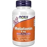 NOW Foods Supplements, Melatonin 5 mg, Free Radical Scavenger*, Healthy Sleep Cycle*, 180 Count (Pack of 1)