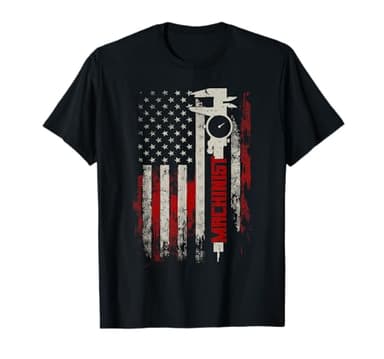 Machinist Patriotic US Flag Tools CNC Machine Operator T-Shirt