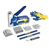 EVERTOOLS Heavy Duty 4-in-1 Staple Gun, 6000pcs Staples Manual Brad Nailer, Upholstery Stapler Nail Gun for Fixing Material, Decoration, Carpentry, Furniture, Doors and Windows.