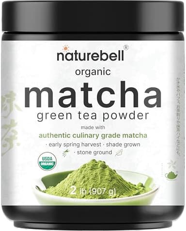 Organic Matcha Green Tea Powder, 2 Pounds | Unsweetened with Zero Sugar, Culinary Grade, Potent Early Harvest, Fine Stone Ground – Vegan, All Purpose, Great for Matcha Latte