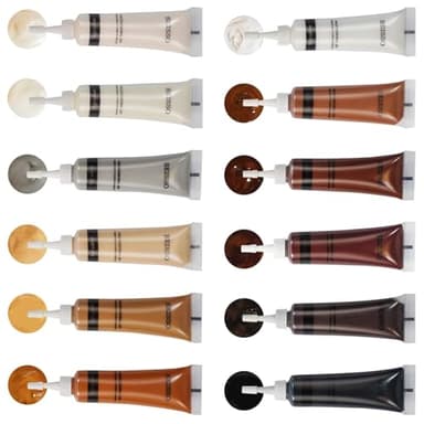 SEISSO Wood Repair Kit Touch up Paint Restore Any Wooden Furniture Stain, 12 Colors Cover Surface Scratch for Wooden Floor Table, Filler Furniture Paint Oak, Cabinet, Door, Veneer, Walnut