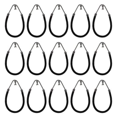 15PCS Elastic Hook Hair Tie Ponytails Hooks Elastic Band Hair Styling Hair Cord Hair Clips for Women Girls Curly Hair Long Hair (Black)