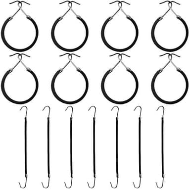 Hotop 15 Pieces Elastic Hook Hair Tie Styling Ponytail Holder Hooks Cord for Long Curly Hair(Black)