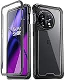 Poetic Guardian Case Compatible with OnePlus 11 5G 6.7 inch [20FT Mil-Grade Drop Tested], Full-Body Hybrid Shockproof Protective Rugged Clear Cover Case with Built-in Screen Protector, Black/Clear