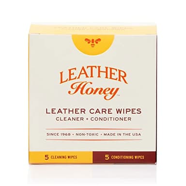 Leather Honey Leather Wipe Kit: Clean & Restore On-The-Go. For Any Color of Leather Couches, Car Seats, Purses, Shoes & Bags. Nontoxic, Ready-to-Use & Made in the USA. 5 Cleaner & 5 Conditioner Wipes