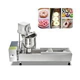 Commercial Single Row Donut Machine with 3 Different Sizes Ring Molds,Donuts Making and Frying Machine,Doughnut Maker,Frying Donuts Maker,Mini Donut Maker,Large capacity,7L hopper,Intelligent Control