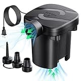Electric Air Pump, Quick-Fill Air Pump for Inflatables, Portable Air Mattress Pump with 3 Nozzles, AC110-120V Electric Pump for Beds, Inflatable Cushion, Couch, Pool Floats, Inflatable Pool, Snow Sled