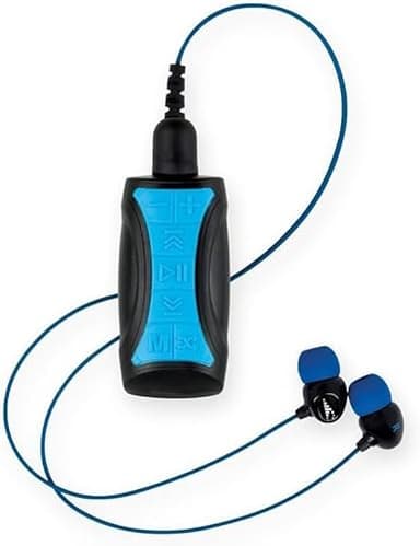 H2O Audio Stream 3 PRO and Surge S+ Earbuds - Underwater Streaming Music Waterproof MP3 Player for Swimming with Bluetooth and Short Cord Underwater Headphones with Superior Sound Quality (Blue)