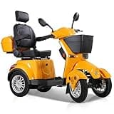 Dvsripa All Terrain Mobility Scooter,Heavy-Duty 4 Wheel Mobility Scooters 500lbs Capacity -800W,Handicap Scooters for Seniors & Adults Travel, Elderly,Remote Key (Yellow)