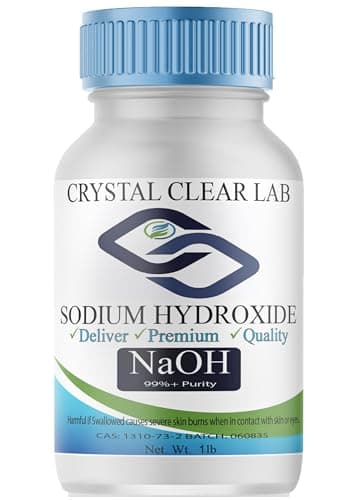 Crystal Clear Lab Sodium Hydroxide - Food Grade - (Lye,Caustic Soda Beads) 2-Pounds 1 Bottle
