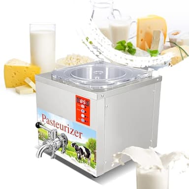 Wtecom Commercial Pasteurization Machine - 14l Sterilization Equipment For Milk, Juice & More, Food Grade Stainless Steel With 360° Stirring, Auto Washing & Timer