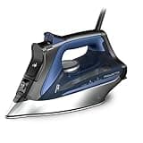 Rowenta DW8350 1775 Watts Ultimate Plus Steam Iron - Vertical 430 Hole Sole Plate, Auto-off, Black & Blue 12x6
