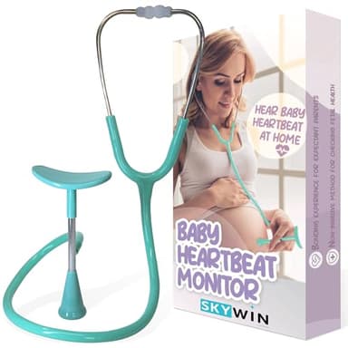 Skywin Fetal Heartbeat Monitor, Plastic Fetoscope Heart Beat Monitors for Pregnancy Detection - 24 Weeks, Home Baby Heartbeat Monitor with Stethoscope (Green)