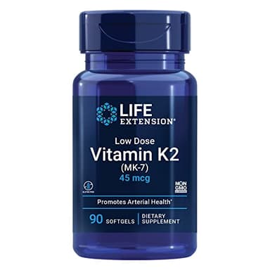 Life Extension Low Dose Vitamin K2 – Supports Arterial Health – Non-GMO, Gluten-Free – 90 Softgels