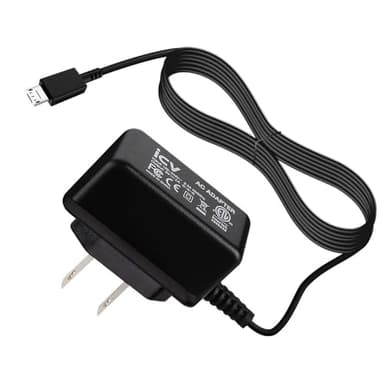 icv Micro USB Wall Charger 5V 2A Power Adapter with US Plug and Fixed Micro Cable for Samsung Galaxy S6 S5 S4 S3 S2 Si9003,S5820 N7100 Note3 Note4 Black