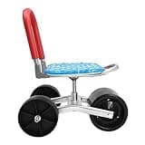Synaiolma Garden Cart Rolling Stool Work Seat Cart,Gardening Helper with 3 Wheels, 360° Rotation Stable Workseat Sturdy Cart, Adjustable Seat Height & Direction, for Outdoor Lawn Yard Patio.