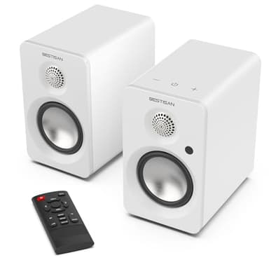 BESTISAN Bluetooth Bookshelf Speakers, 30W X 2 Powered TV Speakers with 3 Inch Woofer, Turntable Speakers with ARC/AUX/Type-C/Bluetooth 5.4/Subwoofer Line Out for PC and TVs