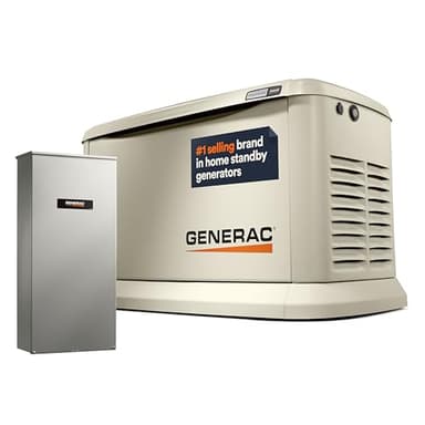 Generac Guardian 26kW Home Standby Generator with 200 Amp Transfer Switch - Automatic Whole House Backup Power for Storms, Emergencies, and Outages, WiFi Enabled, Runs on Natural Gas or Liquid Propane