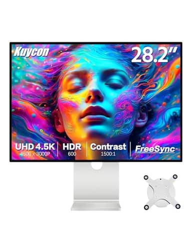 Kuycon P20 28.2’’ 4.5K 192 PPI UHD Monitor, IPS Black Panel, 99% sRGB, 99% DCI-P3, True 10-bit Color,DisplayHDR 600, 100W Thunderbolt 4, FreeSync,HDMI,DP,1 yr Warranty (Honeycomb - with Stand)