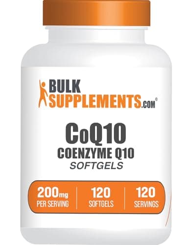 BulkSupplements.com CoQ10 200mg Softgels - for Heart Health, Coenzyme Q10 200mg Supplement, Gluten Free, 1 Softgel per Serving, 120 Count (Pack of 1)