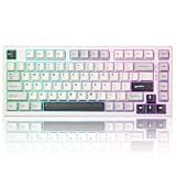 YUNZII RT80 Rapid Trigger Hall Effect Magnetic Gaming Keyboard, 8K Polling Rate, 75% Layout,BT/2.4GHz/Wired,RGB Backlit,Gasket Hot Swap,Adjustable Actuation Wireless for Win/Mac(White, Gateron White)