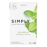 Simply Gum | Sugar Free Xylitol Chewing Gum | Spearmint | 1 Pack (55 Pieces Total) | Synthetic Free + Sugar Free + Aspartame Free