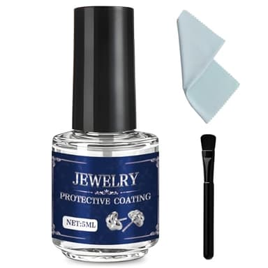 kuailaya Jewelry Sealant, Jewelry Protective Coating Forming an Efficient Isolation Barrier Invisible Protection Scratch-Resistant for Earrings Necklaces Bracelets Watches, 5ml