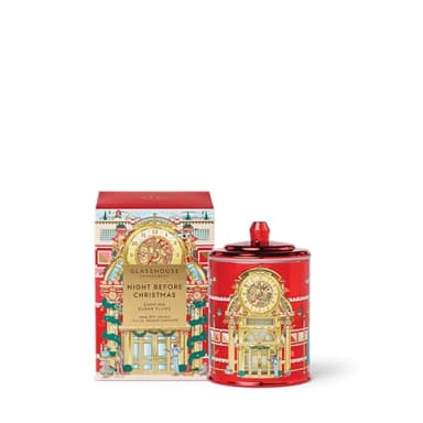 Glasshouse Fragrances, Night Before Christmas Candle, Triple Scented Natural Soy Wax Blend, 2 Wicks & Glass Jar, 65 Hour Burn Time, Dancing Sugar Plums, 13.4 oz. (380g)