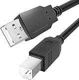 Ancable 15-Feet USB B Midi Controller Cable Cord for Audio Interface, Piano, Midi Keyboard, Midi Controller, Mixer, Speaker, Instrument, USB Microphone, USB A to B Cable