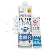 ACTIVE Spa Hot Tub Filter Cleaner - 32oz (2-4 Uses) Cleaning Soaking Solution, Hot Tubs & Pool Cartridge Cleaner, Natural Power Degreaser to Revive & Prolong O-Filters Life Time - Made in USA