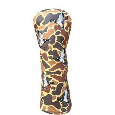 Birdie Blend Golf - Duck Hunter Camo Golf Fairway Wood Headcover, Durable PU Leather Wood Headcover with Duck Hunting Camo, for Men & Women