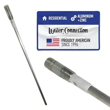 Water Connection, Aluminum Anode Rod for Bradford White Water Heater, Aluminum Zinc Anode Rod, Get Rid of Rotten Egg Smell in Hot Water, Outlet Head 3/4" NPT Threads x 3" Nipple x 46.5" long.