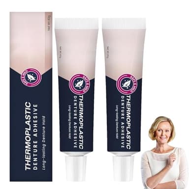 2PCS Thermoplastic Denture Adhesive, Ultra Max Hold Denture Adhesive, Fixed Dentures, Clong-Lasting Maintenance
