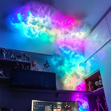 Sepco 3D Thundercloud Storm Ceiling Lights DIY Kit Music Sync Cotton Thunder Lightning Cloud Light Fluffy for Gaming Room Bedroom Wall Night Party Decoration