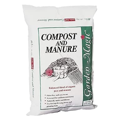 Michigan Peat Compost and Manure Blend, Garden Magic Mix with Odor-Free Blend, 40 Lbs - Outdoor Lawn and Gardening Mixture with Nutrients and Minerals for Soil Potting and Planting