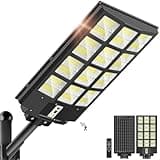 OKPRO 6000W Solar Street Lights Outdoor - 7000K Solar Lights Outdoor Waterproof Dusk to Dawn, Commercial Solar Parking Lot Lights with Motion Sensor, Solar Powered LED Street Light for Yard, Outside