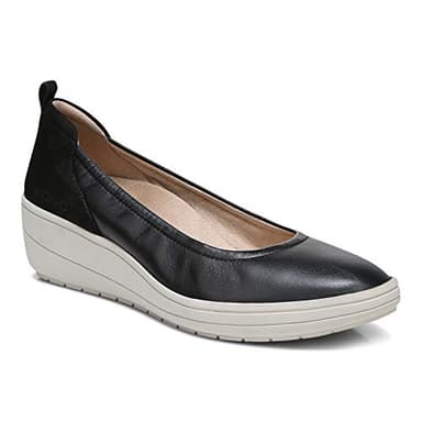 Vionic Jacey Women's Slip-on Wedge Shoe Black-leather - 7 Medium
