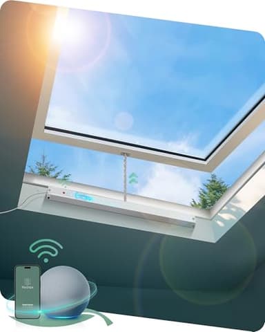 Yoolax Smart Motorized Window Opener, Automatic WiFi Window Closer, Electric Skylight Chain Opener, APP & Voice Control Adjustable Travelling Distance