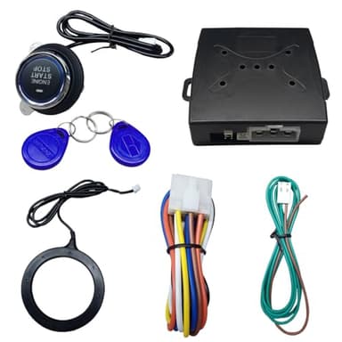 Car Push Engine Start Button Kit, Upgrade Push to Start Ignition Kit, Smart Keyless Go System for Most DC12V Cars