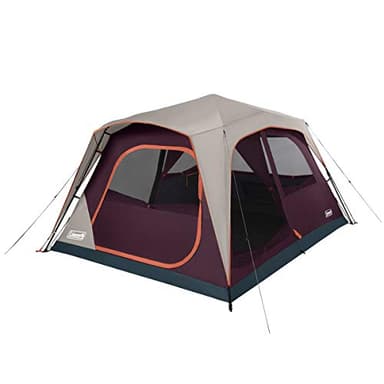 Coleman Skylodge Instant Setup Camping Tent Weatherproof Family Tent for 4/6/8/10/12 Person with Pre-Attached Poles Convertible Screen Room Room Divider