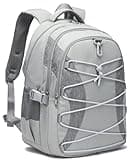 BLUEFAIRY Middle High School Backpack for Boys Girls Large Back Pack with Laptop Compartment Book Bag for Back to School Stuff Supplies Schoolbag Bookbag for Kids Teens Teenagers Light Grey/Grey
