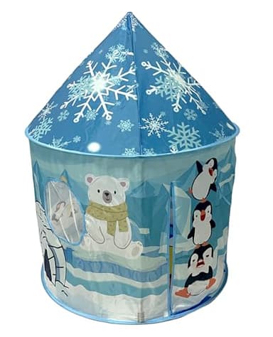 Montessori Play Tent for Kids Toddlers Boy Girl, Pop Up Imagination Creative Sensory Soft Portable Toy Gift, Indoor Outdoor Airfort Bed Fort Party Room Ice Winter Wonderland (Penguin Igloo)