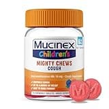 Mucinex Children's Mighty Chews Kids Cough Medicine, Easy to Dose Cough Suppressant for Kids with Dextromethorphan, Kids Travel Medicine for Cough, Mixed Berry Flavor, 16 Medicated Chewable Tablets