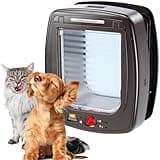Cat Flap with Microchip Swing Microchip Large Door for Big Cats and Small Dogs, 4-Way controllable Entry and exit, Collar with Microchip Included